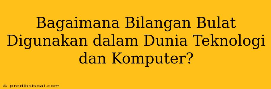 Bagaimana Bilangan Bulat Digunakan dalam Dunia Teknologi dan Komputer?