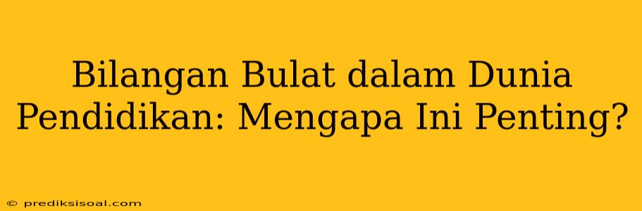 Bilangan Bulat dalam Dunia Pendidikan: Mengapa Ini Penting?