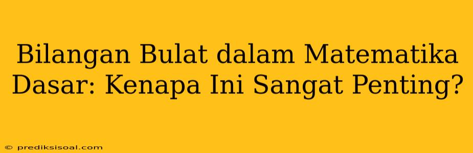 Bilangan Bulat dalam Matematika Dasar: Kenapa Ini Sangat Penting?