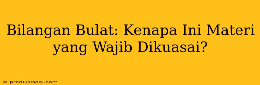 Bilangan Bulat: Kenapa Ini Materi yang Wajib Dikuasai?