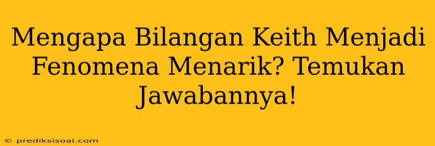 Mengapa Bilangan Keith Menjadi Fenomena Menarik? Temukan Jawabannya!