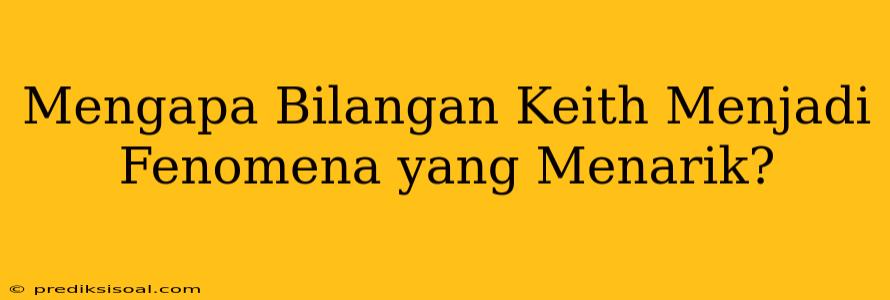 Mengapa Bilangan Keith Menjadi Fenomena yang Menarik?