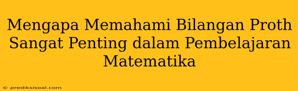 Mengapa Memahami Bilangan Proth Sangat Penting dalam Pembelajaran Matematika