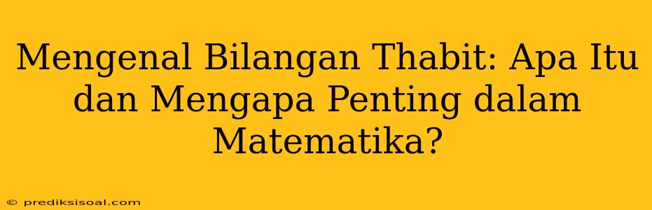 Mengenal Bilangan Thabit: Apa Itu dan Mengapa Penting dalam Matematika?