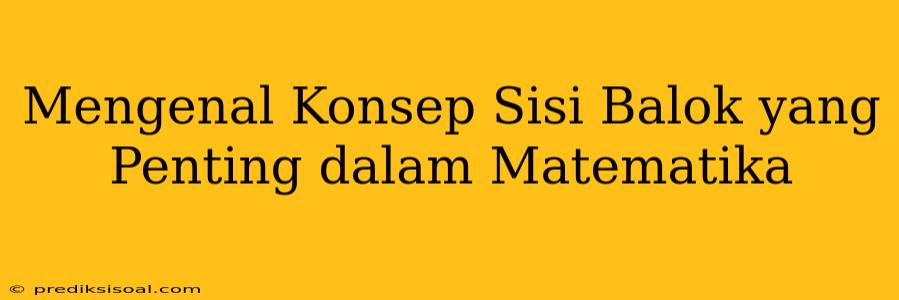 Mengenal Konsep Sisi Balok yang Penting dalam Matematika