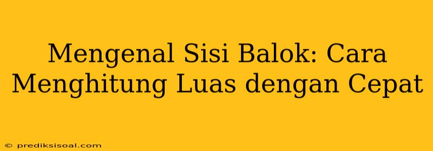 Mengenal Sisi Balok: Cara Menghitung Luas dengan Cepat