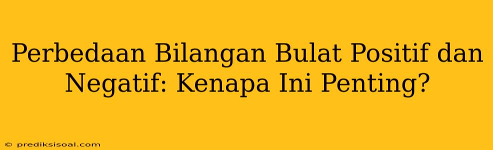 Perbedaan Bilangan Bulat Positif dan Negatif: Kenapa Ini Penting?